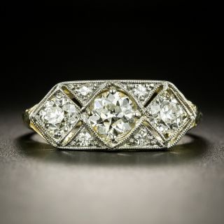 Art Deco Three-Stone Diamond Ring - GIA - 2