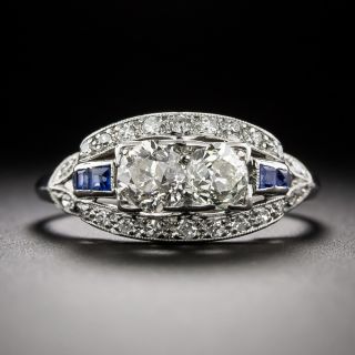 Art Deco Toi et Moi Diamond and *Sapphire ring - 2