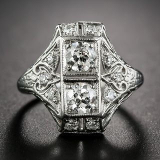 Art Deco Toi et Moi Diamond Dinner Ring - 5