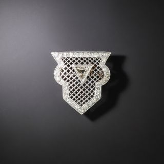 Art Deco Triangular Diamond Brooch - 2