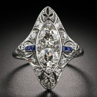 Art Deco Twin Diamond Dinner Ring