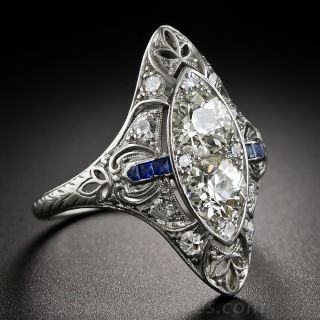 Art Deco Twin Diamond Dinner Ring