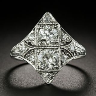 Art Deco Twin-Stone Diamond Dinner Ring - 2