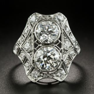 Late Edwardian / Early Art Deco Two-Stone Diamond Dinner Ring - 2