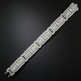 Art Deco Wide Diamond Bracelet - 2