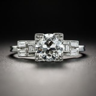 Art Deco 1.35 Carat Diamond Platinum Engagement Ring - GIA I VS2 - 1