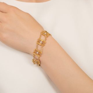 Art Nouveau Diamond Link Bracelet