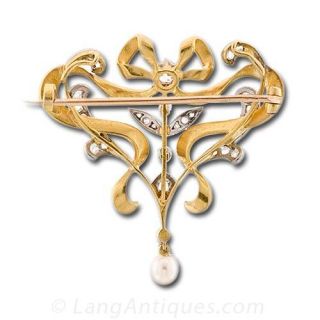 Art Nouveau Diamond Pin