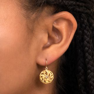 Art Nouveau Diamond Swirl Earrings 