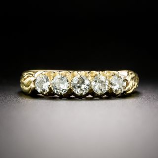 Art Nouveau Five Diamond Band Ring - 2