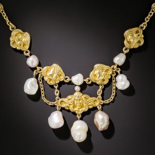 Art Nouveau Fresh Water Pearl Necklace - 2