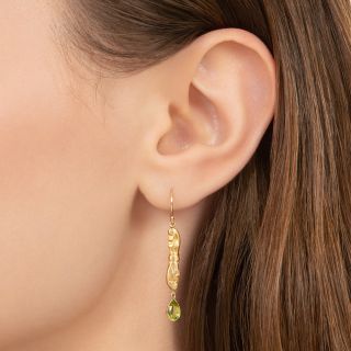 Art Nouveau Peridot Dangle Earrings