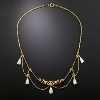 Art Nouveau Peridot Swag Necklace - 2