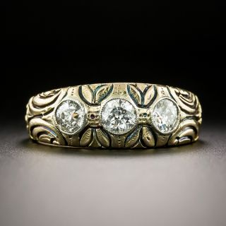 Art Nouveau Three-Diamond Ring - 5