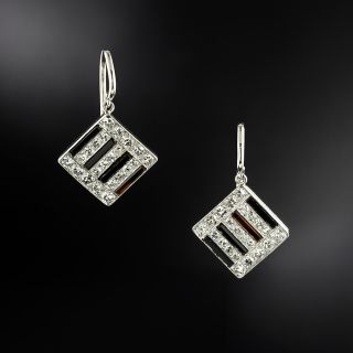 Austrian Art Deco Onyx and Diamond Earrings  - 2