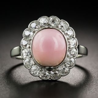 Austrian Edwardian Conch Pearl and Diamond Ring  - 9