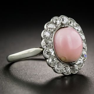 Austrian Edwardian Conch Pearl and Diamond Ring 