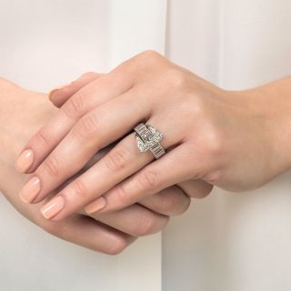 Baguette Diamond Buckle Ring