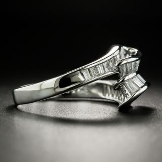 Baguette Diamond Platinum Ribbon Ring