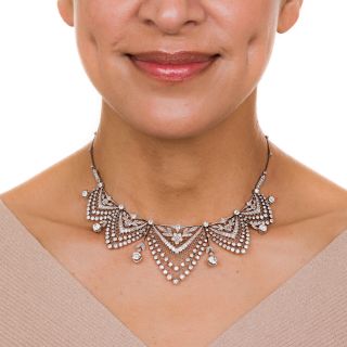 Belle Èpoque Platinum and Diamond Necklace