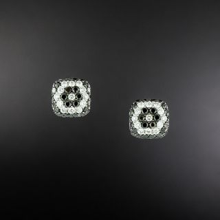 Black and White Diamond Stud Earrings by Piero Milano - 2