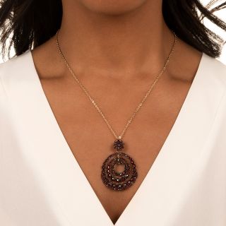 Bohemian Garnet Cluster Necklace
