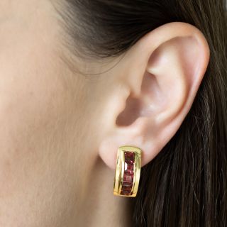 Garnet Hoop Earrings by Ilaro