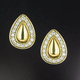 Bold Gold Diamond Clip Earrings - 4