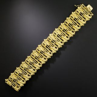 Brutalist 18K Wide Gold Bracelet By H. Stern  - 4