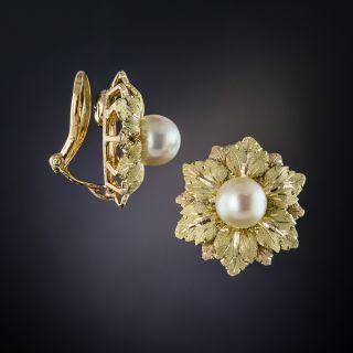Buccellati Floral Pearl Earrings