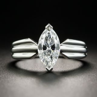 Cartier 1.10 Carats Marquise Diamond Engagement Ring - GIA E VVS2, French