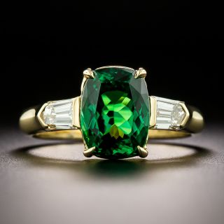 Chrome Green Tourmaline and Diamond Ring - 2