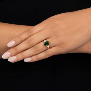 Chrome Green Tourmaline and Diamond Ring