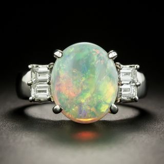 Classic 3.36 Carat Opal and Diamond Ring - 3