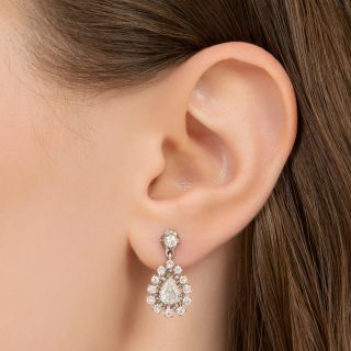 Classic Pear-Shaped Diamond Drop Earrings 