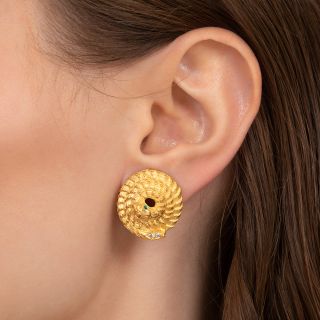 Coiled Serpent Clip Earrings