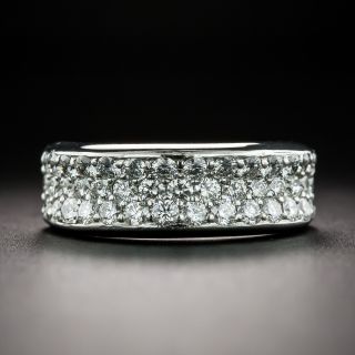 Concave Three-Row Diamond Band Ring - 3