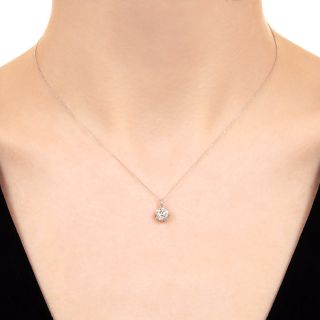Contemporary .85 Carat Diamond Drop Pendant