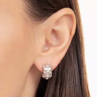 Contemporary Diamond Huggie Earrings