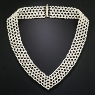 Contemporary Woven Seed Pearl Necklace - 2