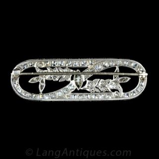 Darling Art Deco Platinum Diamond Pin