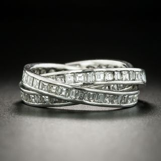 Diamond and Platinum Triple Rolling Ring - Size 5 1/2+ - 2