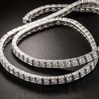 Platinum Diamond Vintage Style Necklace - 9.50 Carats - 2