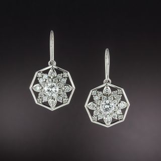 Diamond Cluster Flower Earrings  - 2