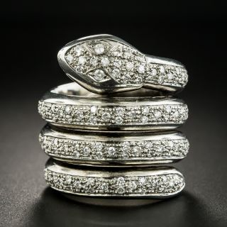 Diamond Coiled Snake Ring - 1