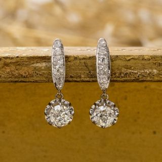 Diamond Drop Earrings - GIA - 3
