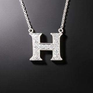 Diamond Initial 'H' Necklace - 6