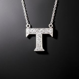 Diamond Initial 'T' Necklace - 6