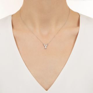Diamond Initial 'Y' Necklace