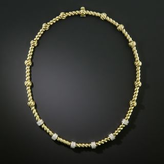 Diamond Macaroni Link Necklace - 3